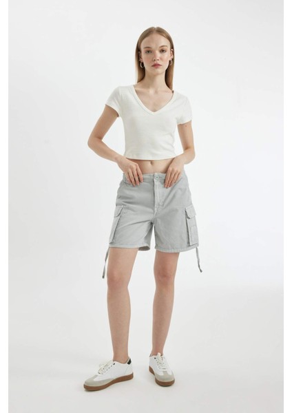 Coool Regular Fit Normal Bel Kısa Paça Gabardin Şort D1006AX24SM