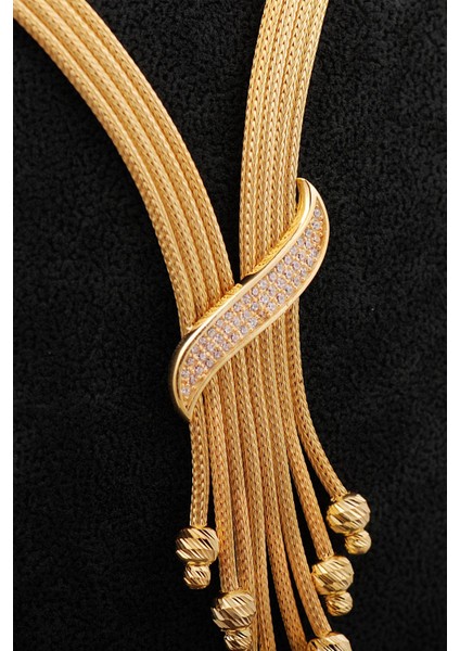 Hasır Dorissa Altın Kaplama Elişi Gümüş Set 2847