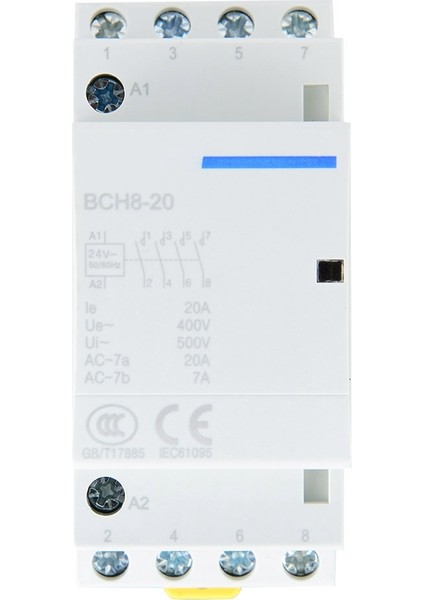 4p 4no 20A Ev Tipi Ac Kontaktör Dın Ray Montajı (24V) (Yurt Dışından)