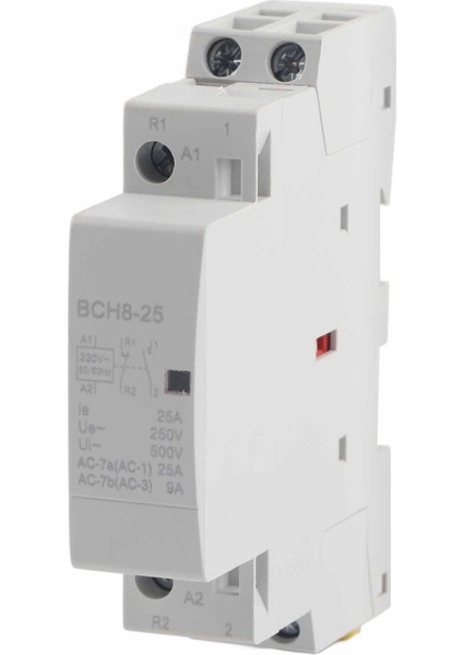 2p 25A / 1no 1nc 50/60HZ Din Raylı Ev Tipi Ac Kontaktörü (Yurt Dışından)