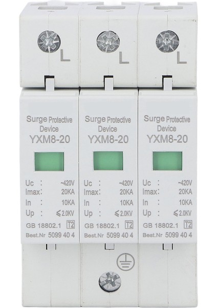 Aşırı Gerilim Koruyucu Yıldırım Koruması 3 Fazlı Alev Koruyucu Cihaz Ev Için 420V (Yurt Dışından) modelleri