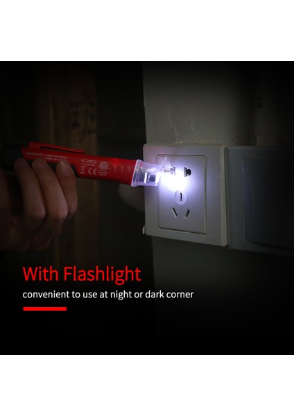 Unı-T Taşınabilir Temassız Ac Gerilim Test Cihazı Kalem Şeklinde V～uyarı Dedektörü Ses ve Işık Alarmı ve LED El Feneri ile (Yurt Dışından)