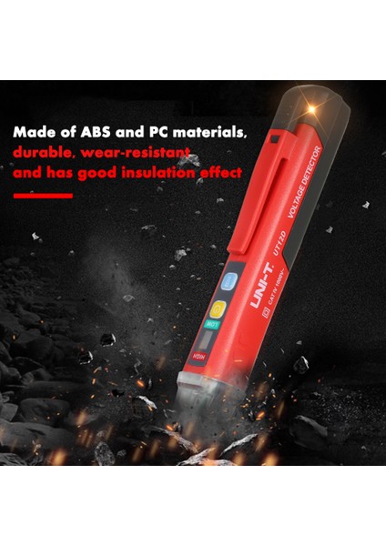Unı-T Taşınabilir Temassız Ac Gerilim Test Cihazı Kalem Şeklinde V～uyarı Dedektörü Ses ve Işık Alarmı ve LED El Feneri ile (Yurt Dışından) modelleri