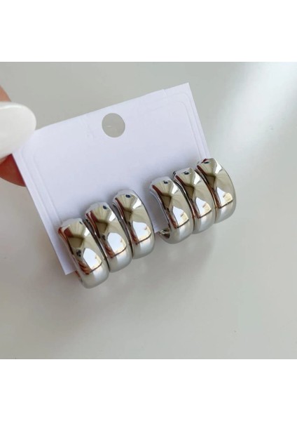 Çelik 3 Bombeli Küpe