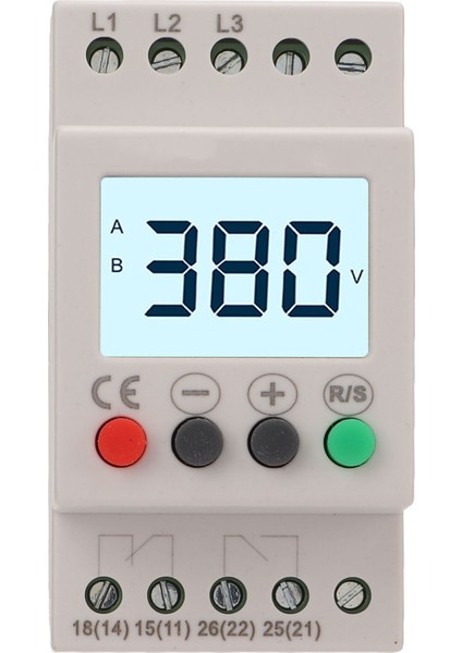 Aşırı Düşük Gerilim Koruyucu Koruyucu Cihaz 3 Fazlı LCD Dijital Ekran Ac 380V (Yurt Dışından)
