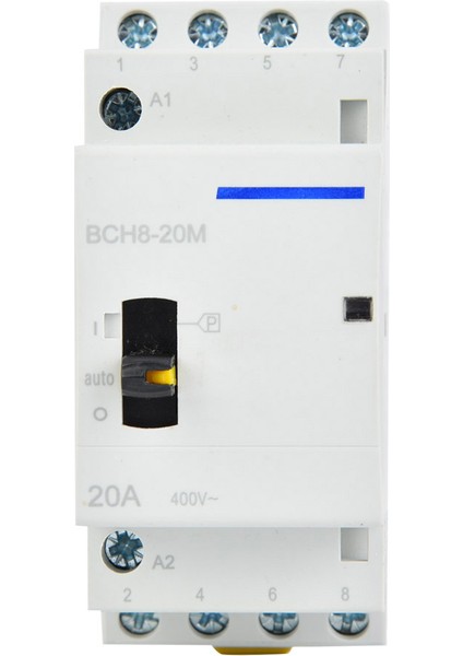 BCH8-20M Ev Tipi Ac Kontaktörü 24V 20A 4p Din Raylı Kontaktör Manuel Kontrol Anahtarı ile 4no (Yurt Dışından)