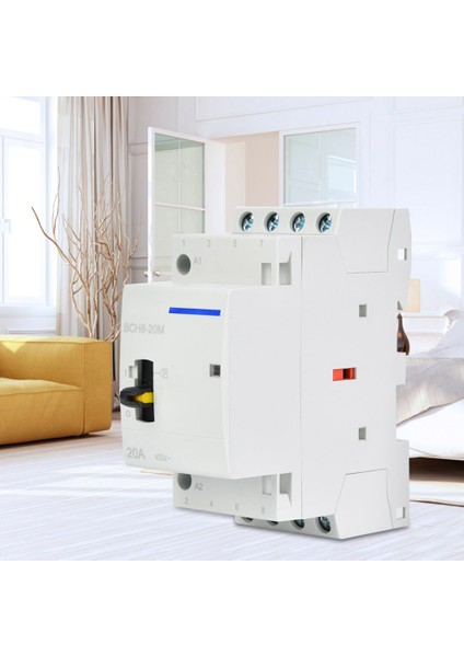 BCH8-20M Ev Tipi Ac Kontaktörü 24V 20A 4p Din Raylı Kontaktör Manuel Kontrol Anahtarı ile 4no (Yurt Dışından) modelleri