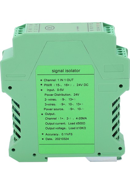 Sinyal Izolatörü Dc 1 Giriş 1 Çıkış Akım Gerilim Vericisi Ray Montajı 0‑5V Ila 4‑20MA Glg (Yurt Dışından)