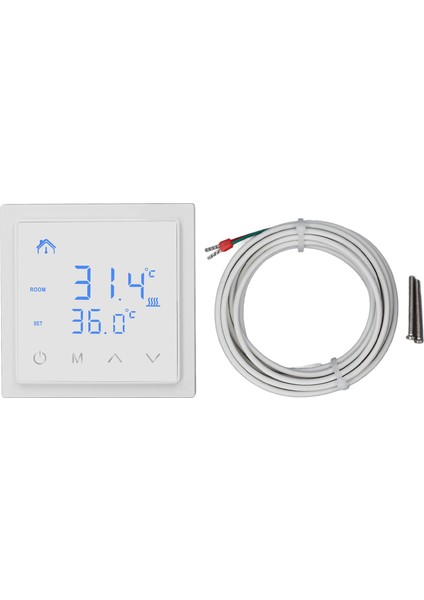Elektrikli Yerden Isıtma Termostatı LED Ekran Yüksek Doğruluk Yanlış Temas Önleyici Sıcaklık Kontrol Cihazı 16A AC85V‑250V (Yurt Dışından)