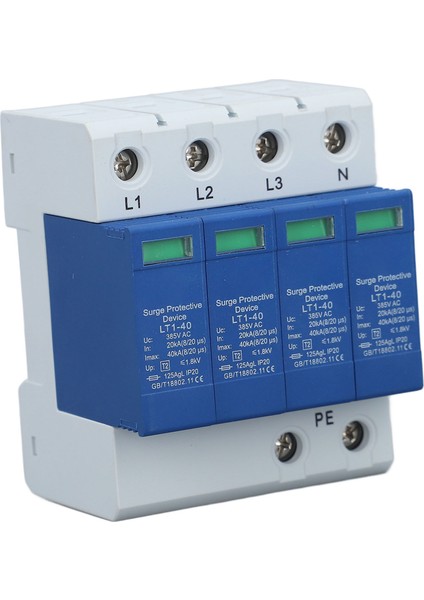 Ac Aşırı Gerilim Koruyucu 4p 40KA 35MM Ray Montajı Durum Göstergeli Düşük Gerilim Parafudr Cihazı AC385V (Yurt Dışından) indirimleri