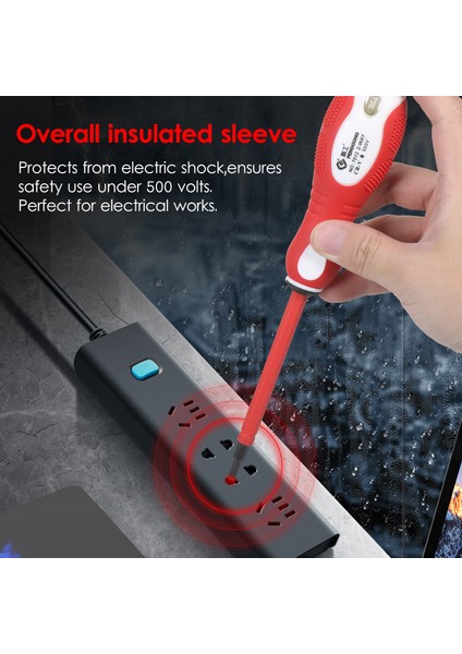 500V Izoleli Tornavida Voltaj Test Cihazı 2'si 1 Arada Tersinir Manyetik Yivli ve Çapraz Tornavida Elektroprob Devre Testi Için Çoklu Tornavidalar (Yurt Dışından) fiyatları