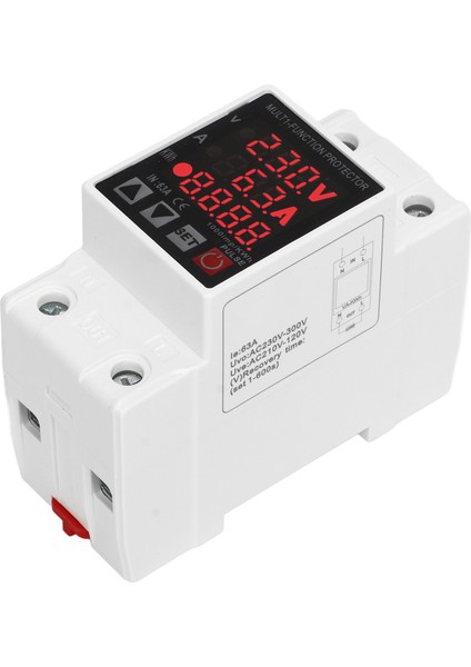 Aşırı Düşük Gerilim Koruyucusu Kendini Sıfırlayan Koruyucu Cihaz Ayarlanabilir Akım Sınırı Dijital Ekran AC220V 63A (Yurt Dışından) fırsatları