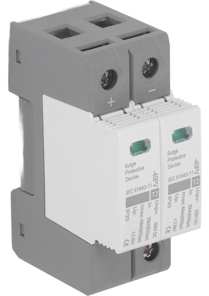 2p Fotovoltaik Dc Gerilim Aşırı Gerilim Koruma Cihazı Yıldırım Koruma Devre Kesici 500VDC 20‑40KA (Yurt Dışından) fırsatları