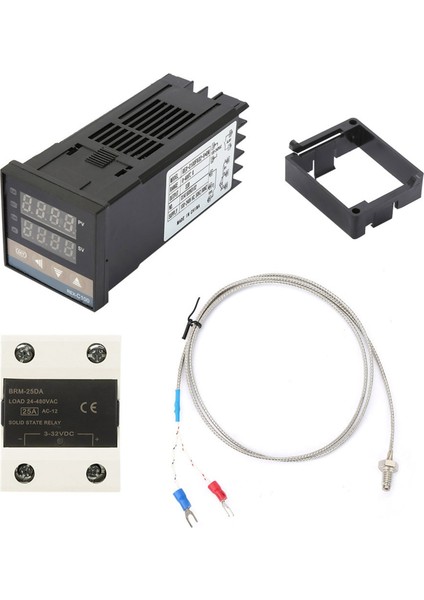 Ac Dijital Pıd Sıcaklık Kontrol Cihazı Kitleri 0‑400℃+ 25A Ssr + 1m M6 K Tipi Termokupl (Yurt Dışından)