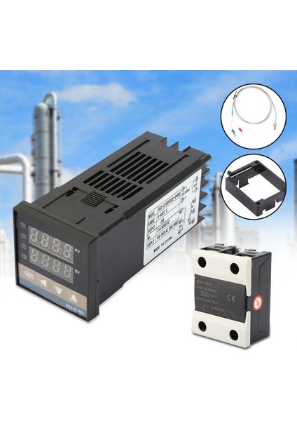 Ac Dijital Pıd Sıcaklık Kontrol Cihazı Kitleri 0‑400℃+ 25A Ssr + 1m M6 K Tipi Termokupl (Yurt Dışından) fiyatları