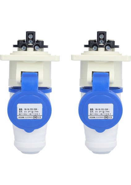 2 Set Endüstriyel Güç Konnektörü 3 Pin Tek Fazlı Havacılık Fiş Soketi 220V250V 16A 2p+E (Yurt Dışından)