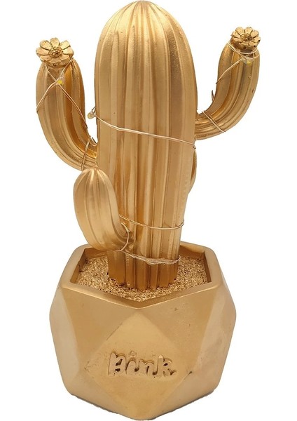LED Işıklı Sevimli Kaktüs Dekoratif Masa Lambası Mini Biblo Gece Lambası-Gold (5047) indirimleri