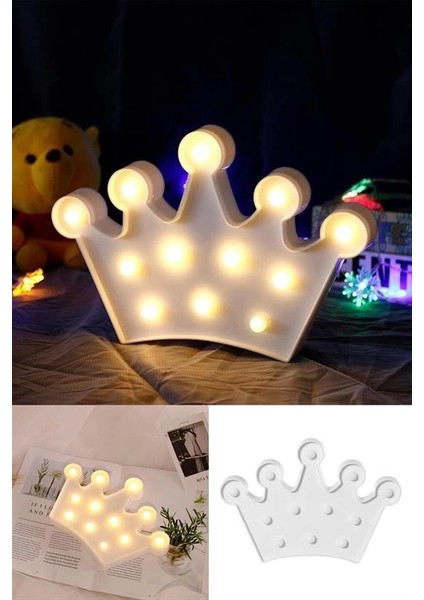 3D Dekoratif Pilli Kraliçe Tacı Model LED Masa ve Gece Lambası (5047) indirimleri