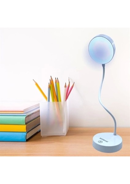 Yuvarlak Usbli Dokunmatik 3 Kademeli 360 Derece Özel Göz Korumalı LED Lityum Masa Lambası (5047) fırsatları