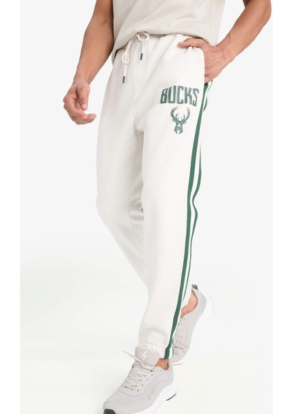 Fit NBA Milwaukee Bucks Standart Fit Cepli Kalın Jogger Eşofman Altı Z6055AZ24WN
