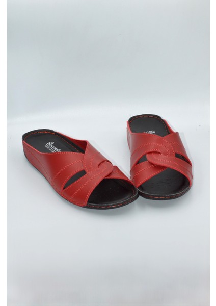 Salyangoz Model Anatomik Dört Mevsim Kadın Kırmızı Terlik - 1003 modelleri