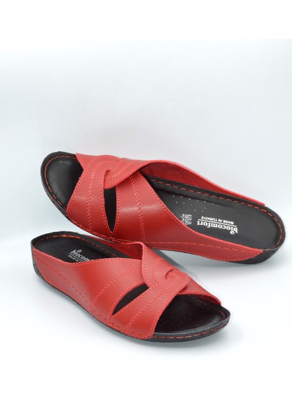 Salyangoz Model Anatomik Dört Mevsim Kadın Kırmızı Terlik - 1003 fırsatları