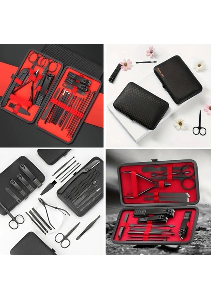 24 Parça Kendiliğinden Deri Çantalı Seyahat Tipi Manikür Pedikür Seti (5047) modelleri