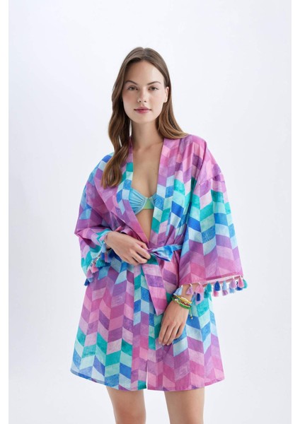 Regular Fit Desenli Pamuklu Kimono-Fall in Love Z9813AZ24SM