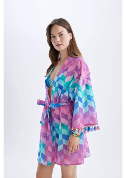 Regular Fit Desenli Pamuklu Kimono-Fall in Love Z9813AZ24SM