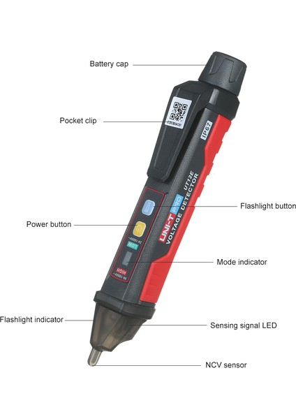 Unı-T UT12E Ac Voltaj Dedektörü Ölçer 24V-1000V Temassız Taşınabilir Test Kalemi Soketi Volt Akım Elektrik Test Kalemi Ses ve Işık Alarmı ve LED El Feneri Titreşimi (Yurt Dışından) modelleri