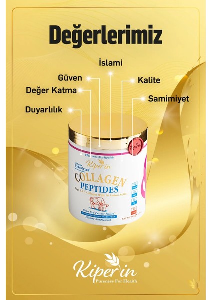 %100 Saf ve Doğal Yüksek Biyoaktif Çift Hidrolize Kolajen Peptitler Içeren Diyet TAKVIYESI(50GÜNLÜK) fiyatları