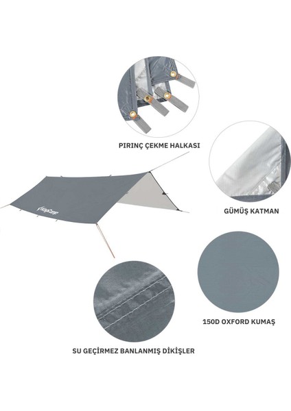 Rimini M Tarp-Gölgelik UPF50+ I 300X300 cm Grey indirimleri