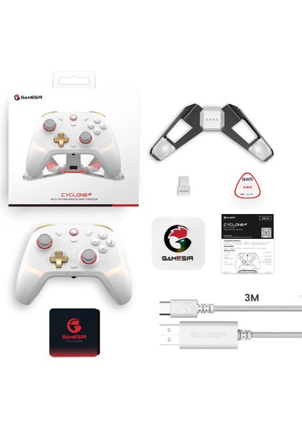 Cyclone 2 Kablosuz Gamepad Oyun Kolu Rgb Hall Joystick For Pc/android/ios/switch Çoklu Bağlantı Modu