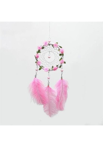 El Yapımı Kuş Tüyü ve LED Işıklı Dekoratif Asma Düş Rüya Kapanı (5047) indirimleri