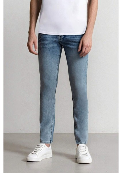 Carlo Skinny Fit Ekstra Dar Kalıp Normal Bel Ekstra Dar Paça Jean Pantolon D1821AX24SM