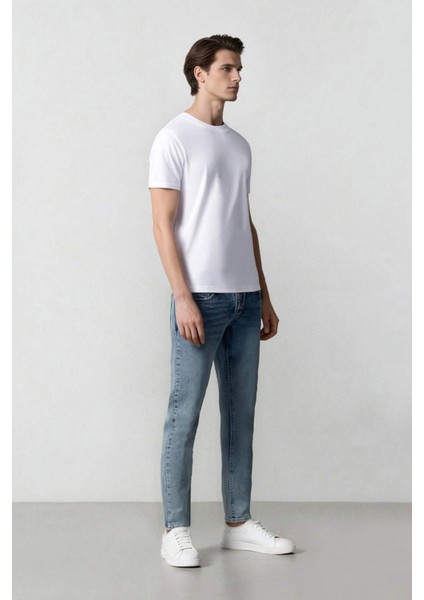 Carlo Skinny Fit Ekstra Dar Kalıp Normal Bel Ekstra Dar Paça Jean Pantolon D1821AX24SM fırsatları