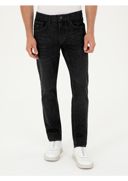 Erkek Koyu Gri Slim Fit Pamuk Karışımlı Jean Pantolon 50294067-VR080 fiyatları