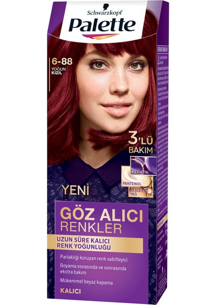 Pnc Palette Saç Boyası Göz Alıcı Renkler 6-88 Yoğun Kızıl