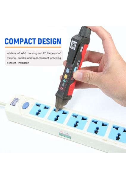 Unı-T UT12E Ac Voltaj Dedektörü Ölçer 24V-1000V Temassız Taşınabilir Test Kalemi Soketi Volt Akım Elektrik Test Kalemi Ses ve Işık Alarmı ve LED El Feneri Titreşimi (Yurt Dışından) modelleri