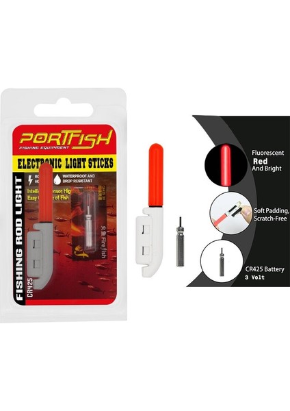 Portfish Pilli Fosfor - Kırmızı