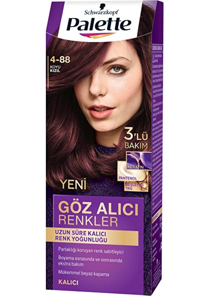 Pnc Palette Saç Boyası Göz Alıcı Renkler 4-88 Intensive Dark Red