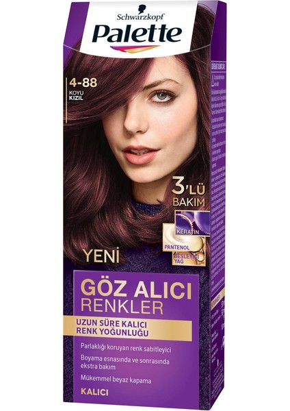 Pnc Palette Saç Boyası Göz Alıcı Renkler 4-88 Intensive Dark Red