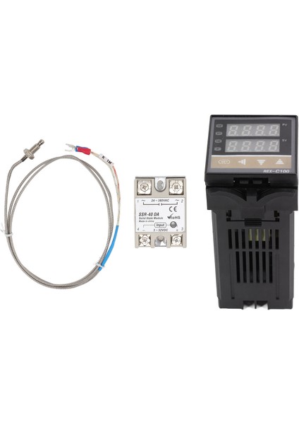 3 Adet Pıd Sıcaklık Kontrol Cihazı Seti AC85V‑265V M6 Termokupl Röle Modülü 40A Termostat Seti (Yurt Dışından)