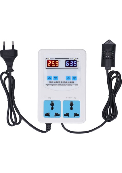 Sıcaklık Nem Kontrol Cihazı -20~60℃ 0~100.0%RH LCD Ekranlı Nem Ölçer Termostat Ac (Yurt Dışından)