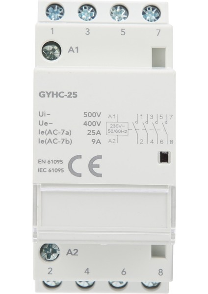 Modüler Kontaktör 4p Endüstriyel Ev Devre Kontrol Modülü 4no 230V 50Hz Gyhc‑25 (Yurt Dışından)