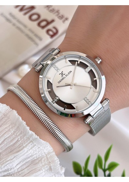 Çelik Kordon 3 Atm Suya Dayanıklı Özel Tasarım Kadın Kol Saat+Bileklik VS.BLKT.0446