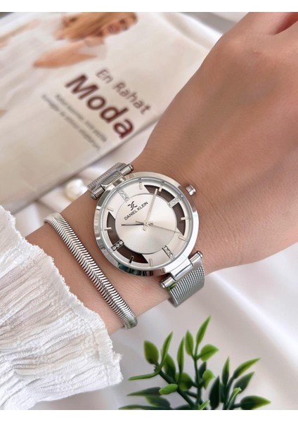 Çelik Kordon 3 Atm Suya Dayanıklı Özel Tasarım Kadın Kol Saat+Bileklik VS.BLKT.0446 fiyatları