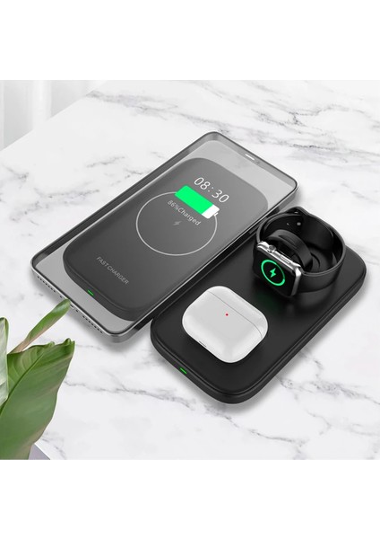 Ally W66 15W 3 In1 Android + iPhone Taşınabilir Mini Kablosuz Hızlı Şarj Stand? - FKU7954-2084