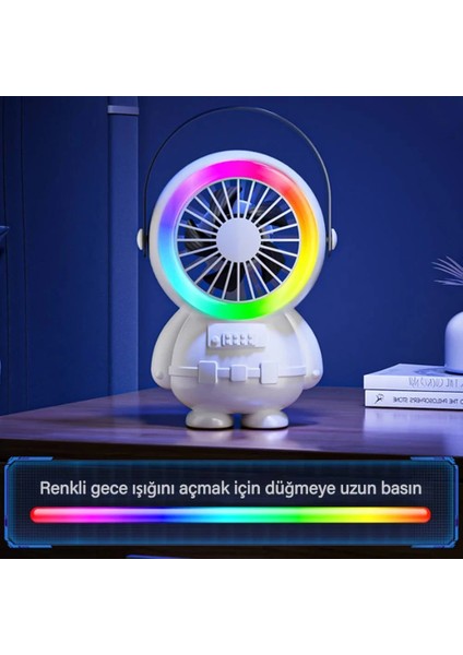 Ally Şarjlı Astronot Fan Vantilatör Taşınabilir El - Masa Üstü Vantilatör 15 - MBN6435-9976