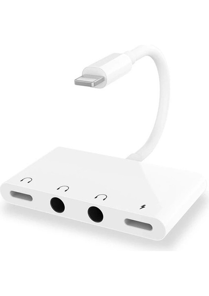 Ally Iphone 14-13-12-11 4in1 Otg Ses Adaptörü Çift Dc 3.5mm JACK-(5775) - MBN3836-8392